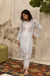 DC-0482 L-GREY EMBROIDERED KURTA